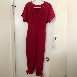 Zara red jumpsuit XS